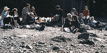 The Juneau Sangha on the shore of Stephen's Passage, Southeast Alaska.